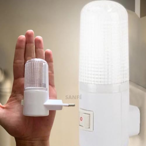 KIT 2 peças de Abajur Luminária Tomada Branco LED Bivolt Arandela Luz Ambiente MARAMASHOP