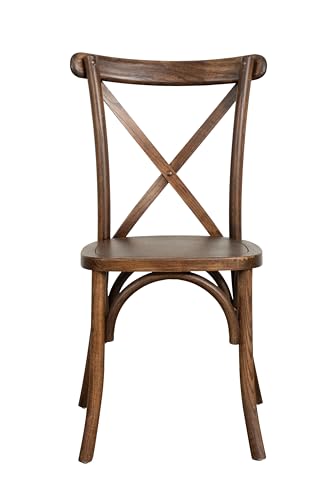 Biscottini Chaise en bois et rotin style Bistrot avec dossier en croix – Chaises pour cuisine, salle à manger, bar et restaurant Thonet – Chaises...
