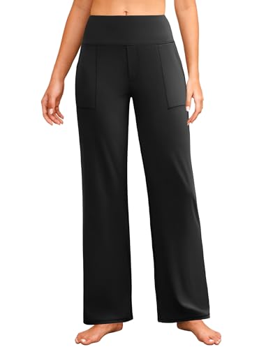 Wide Leg Yoga Pants Women Elastic High Waisted Lounge Pants Loose Causal Comfy Trousers with Pockets