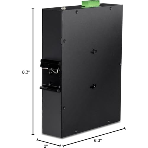 Image of TRENDnet 10-Port Industrial Gigabit PoE+ Switch, WideTemperature Range -20 - 65C (-4 - 149F), DIN Rail Switch, 50-55V DC, 8 x Gigabit PoE+ Ports, 2 x Gigabit SFP Slots, TI-PGM102, Black