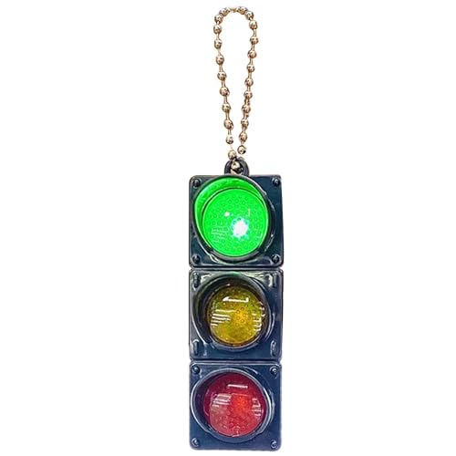 Ligero de llave Traffic-Lights-Creative LED Light Keychain | Llavero colgante con señalización electrónica, accesorio original para estudiantes y regalo único