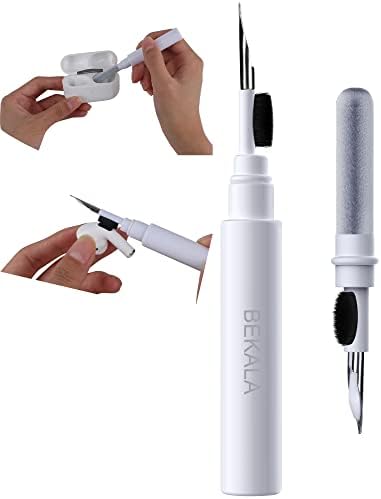 Bekala Bluetooth Earbuds Cleaner Pen，Headphone Cleaner kit for Airpods Pro/Airpods/Samsung MI Earbuds Case Cleaning Pen Tool with Flocking Sponge,Cleaning Brush(Whiter)
