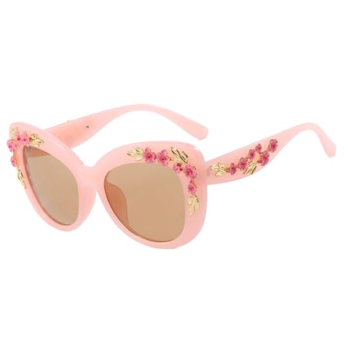 Lunettes œil de chat pour femmes à grande monture rose champagne LVTFCO