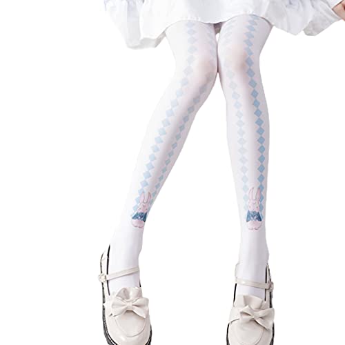 White Pantyhose Fairy for Cat Girls Pattern Tights Stocking Soft Cute Girl Printed Pantyhose
