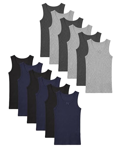 Image of Andrew Scott Girls Camis & Tanks | 100% Cotton Tank Top Layering Undershirts | Multi Pack Colors