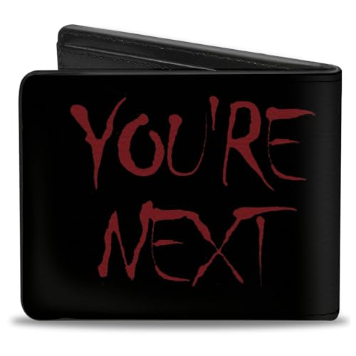 Buckle-Down Men's Wallet, Bifold, Grim Reaper Face Youre Next Black Grays Red, Vegan Leather, 4.0" x 3.5"2
