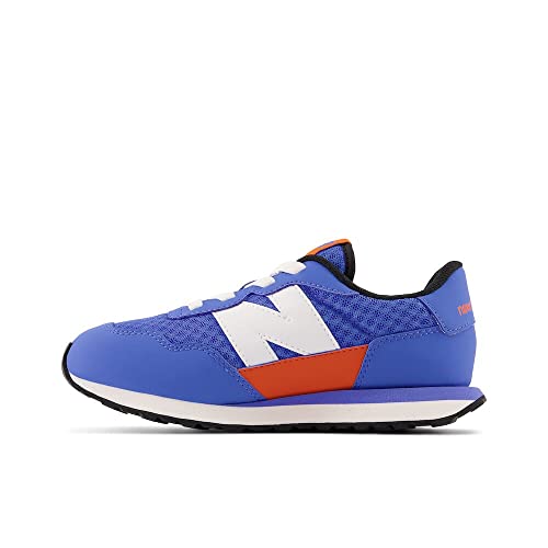 Image of New Balance Kids 237 Bungee Sneaker, BRIGHT LAPIS /POPPY, 3 W Little Kid (4-8 Years)