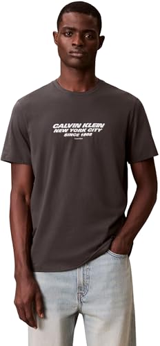 Calvin Klein SS 30S Whsl SP Cknyc Graphic Tee Lv04Re834G T-Shirts Graphiques, Grey (Pirate Black), M Homme