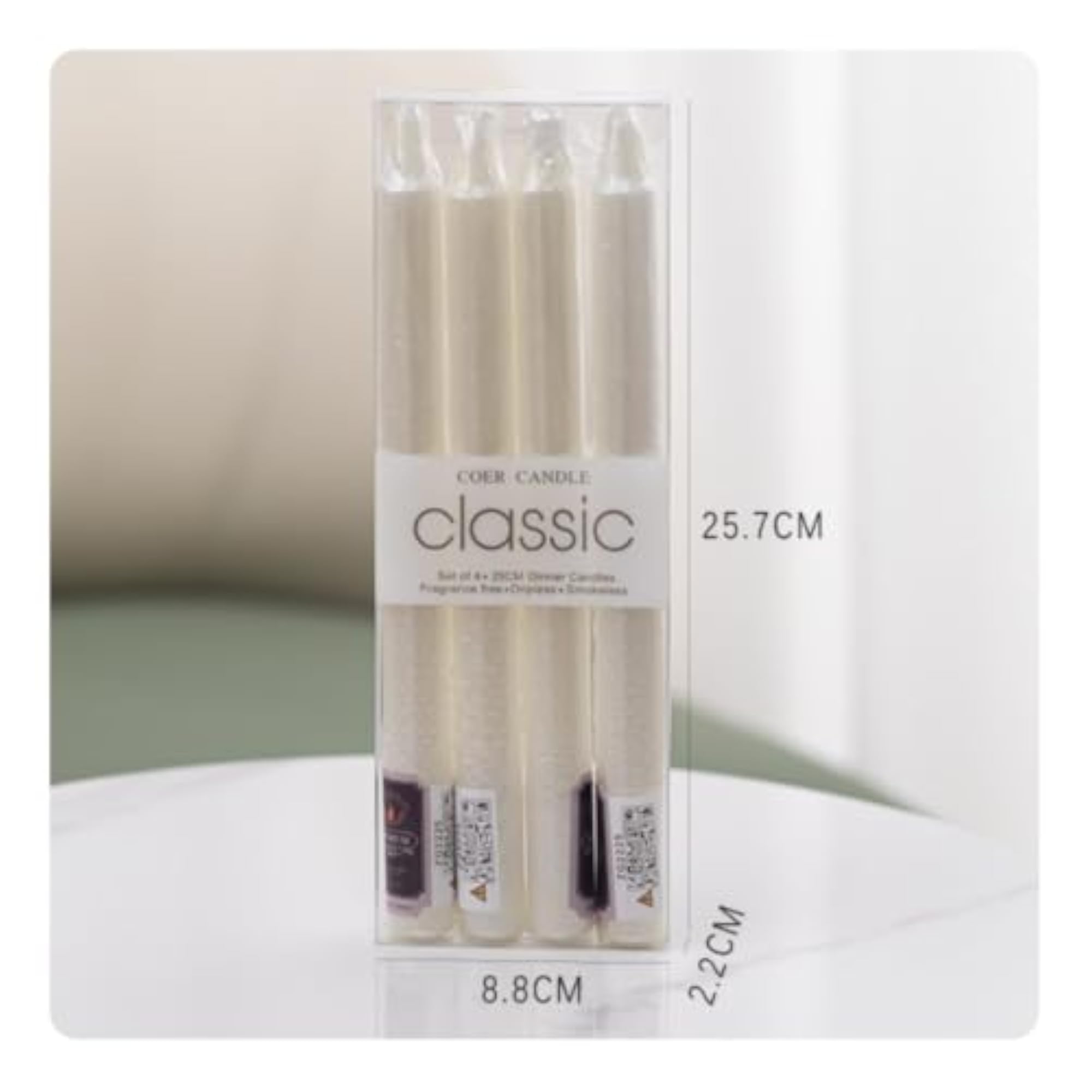 4 Pieces Flat Top White Pillar Candle Visible Wick
