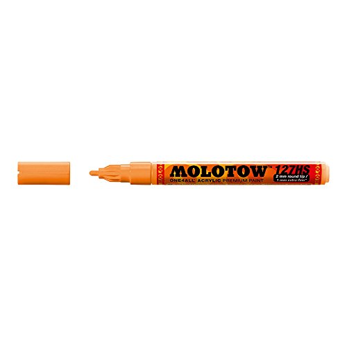 MOLOTOW ONE4ALL Acrylic Paint Marker, 2mm, Neon Orange Fluorescent, 1 Each (127.230)