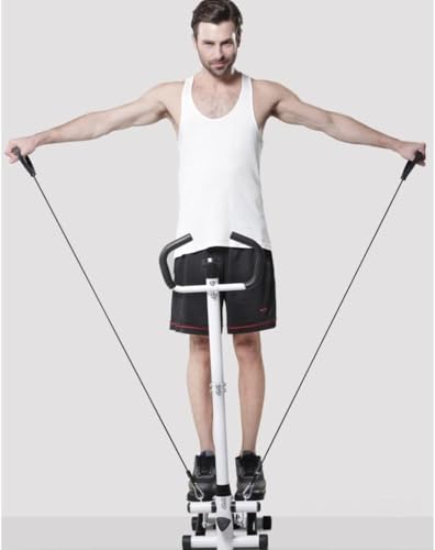 Stepper 2 in 1 con corde elastiche, schermo multifunzione, attrezzatura per il fitness a casa per gambe, braccia, glutei, supporta fino a 150 kg