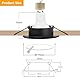 GeyouLux 6er set Einbaustrahler LED 230V Rahmen mit GU10 Fassung für GU10/MR16, LED Spots Matt Schwarz Rund Flach Deckenspots Aluminium Einbauspots Spot Einbaurahmen 68mm lochmass