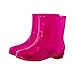 Women's Fashion Rain Boots Slip Durable Adult Booties Stylish Transparent Rain Shoes Leather Rain Boots for Women (Hot Pink, 8.5)