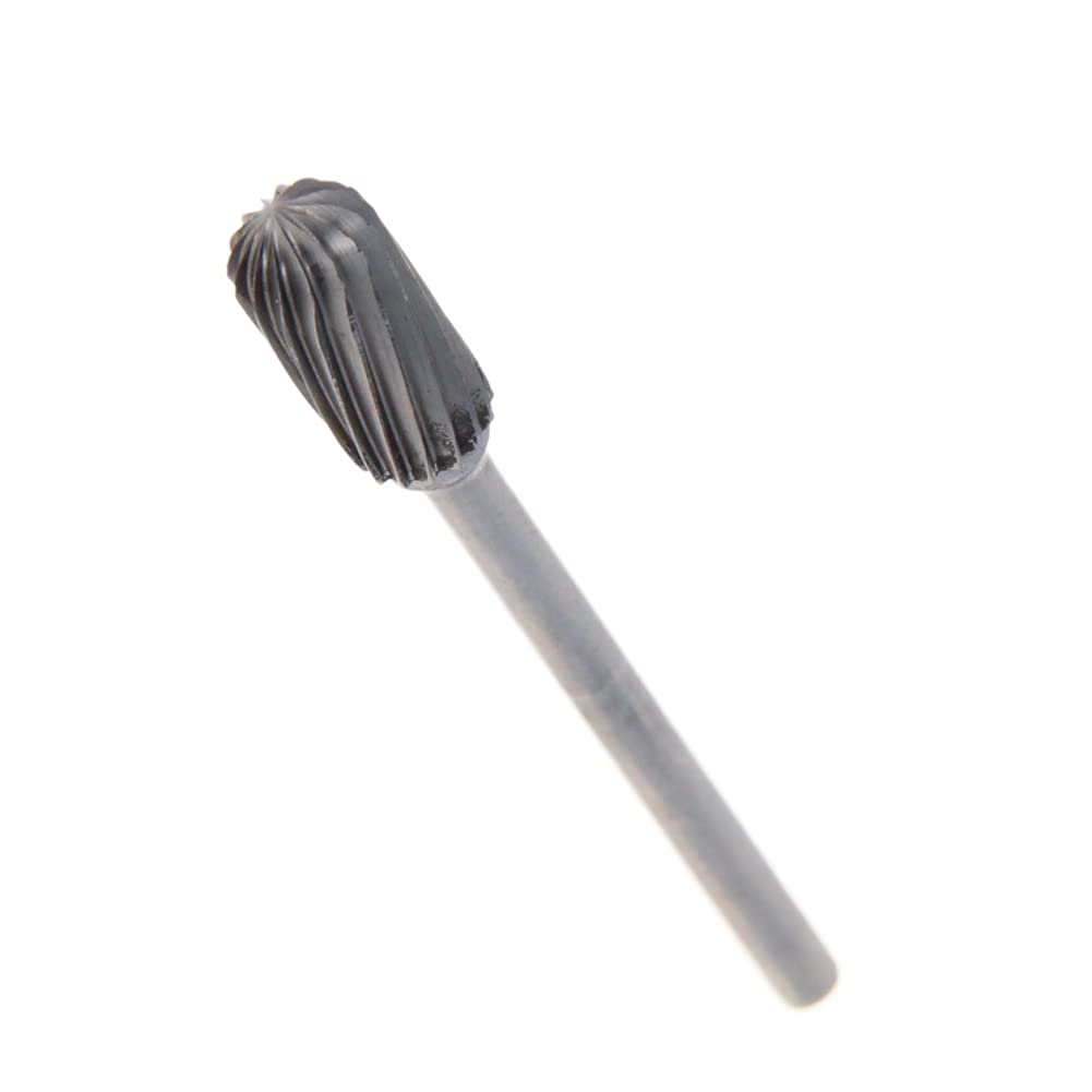 Auniwaig Rotary Files 6mm,Single Pattern Tungsten Steel Alloy 1/8" Shank Top Toothed Cut Cylindrical Shape Rotary Burrs Tool for Die Grinder Drill Bit Wood Soft Metal Carving Polishing 5PCS