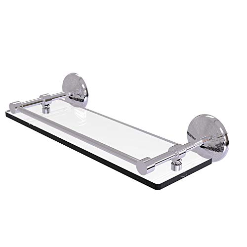 Allied Brass MC-1/16-GAL-PC Mc 1 Gal Monte Carlo Inch Tempered Gallery Rail Glass Shelf, 16 Inch, Polished Chrome by Allied Brass - Used condition - US$47.63
