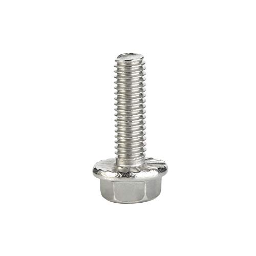 Image of Mellewell M5 x 20mm Flanged Hex Head Bolts Flange Hexagon Screws, Stainless Steel A2, DIN 6921, 25 PCS
