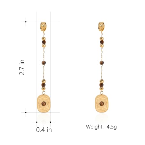Milan Chiva 14K 18K Gold Plated Dangle Hoop Huggie Abalone Shell Earrings Lightweight Statement Teardrop Dainty Leverback Earrings for Women Trendy3