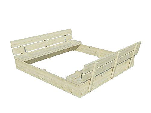 Allwood Sandy 16 Sandbox w/Sand Screen, 2 Foldable Bench Seats
