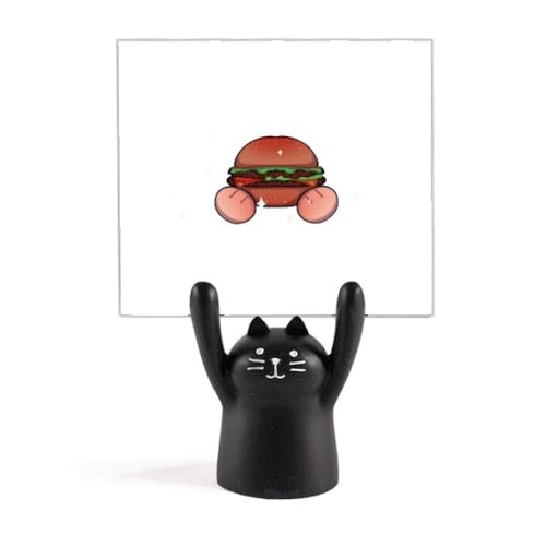 Support mémo chat noir en dessin animé pour décoration de bureau originale