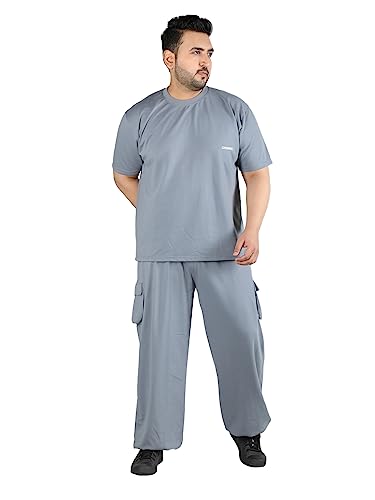 Image of CHKOKKO Men's Plus Size Terry Cotton Loose Fit Half Sleeves T-Shirt