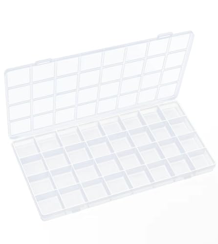 Image of IOOLEEM 32 Grids Plastic Bead Organizer Box, Organizer Container Storage Box, Dividers for bead arts and crafts.
