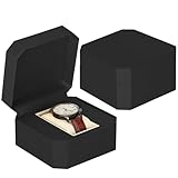 BAOPEND Single Watch Gift Box for Men Women, PU Leather Watch Case with Removable Soft Pillow, Wristwatch Travel Storage Display Holder Boxe (Black)