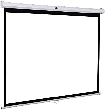 Qian Projection Screen 100 Inch 1:1 Manual Pull Down HD Project Screen Matte White (QPG-69502)