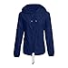 Blue Wind BreakerWaterproof Windproof Breathable Rain Coatoutdoor Portable Summer Jackets with Pockets S
