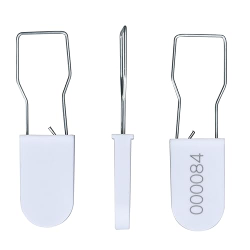 Image of Plastic Padlock Security Seals with Metal Wire Numbered Anti Tamper Tag (500, White)