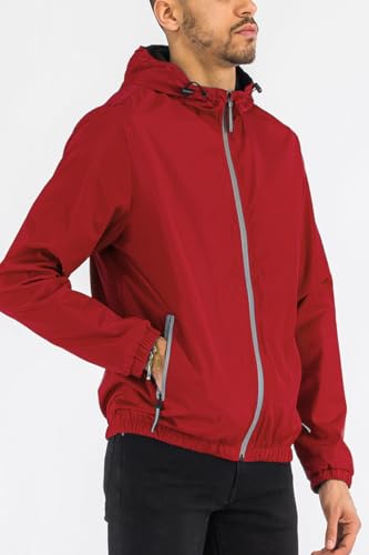 Image of WEIV GEAR Men's Full Zip Hooded Lightweight Windbreaker Anorak Jacket
