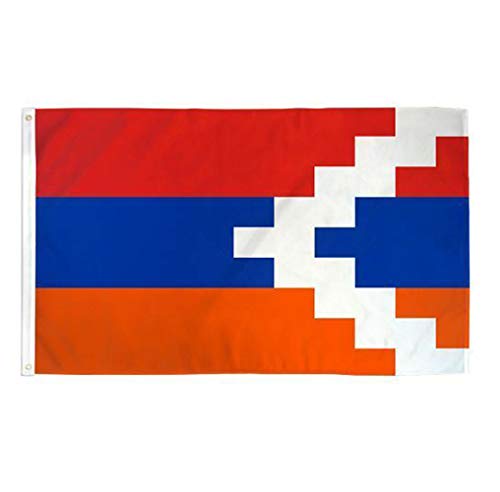 Bandeira Artsakh 3x5 Outdoor Nagorno-Karabakh, bandeira vermelha azul laranja, tecido de poliéster,