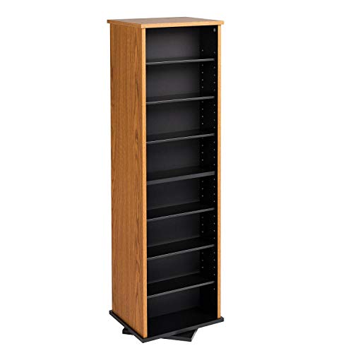 Image of Prepac 2 Revolving Display Cabinet Media Storage, Two-Sided Spinning Tower, Black