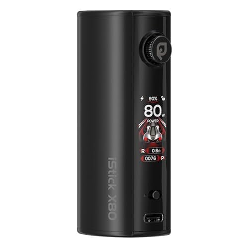 Pour Eleaf iStick X80 Box Mod intégré 3200 mAh avec écran couleur TFT 1,05 pouces/bouton intelligent/réglage de la puissance Compatible avec l'atomiseur MELO X Tank...
