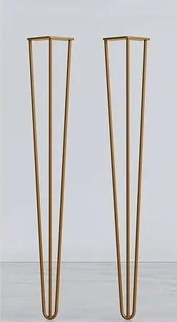 Stormguard 3-Pin Steel Hairpin Legs, Set of 2, Modern Furniture Legs with Screws & Feet Protectors, Various Sizes & Colours Available (Gold, 80cm)