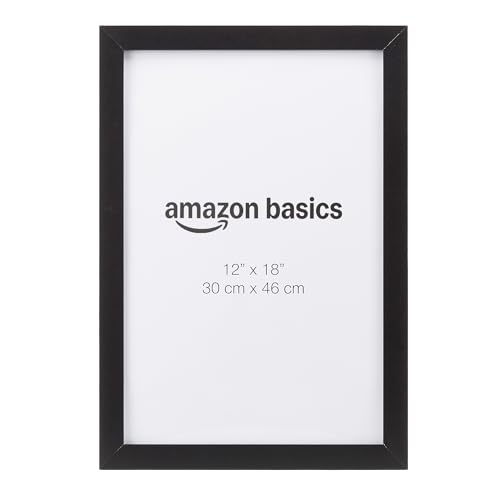 Amazon Basics Rectangular Wood Poster Frame 12 x 18 Black