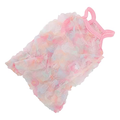 Vestido de suspensório para animais de estimação, saia de flor de animal de estimação de acrílico fo