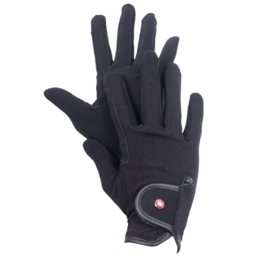 Foto von RL24 - Reithandschuhe Damen & Herren Professional Nubuk | Handschuhe zum Reiten | Reiterhandschuhe mit Magic-Lederimitat | robust, rutschfest & atmungsaktiv | Reitzubehör in Schwarz | M