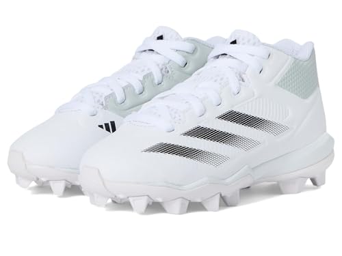 adidas Adizero Impact MD K BSB (Toddler/Little Big Kid) Sneaker, White/Black/Team Light Grey, 2 US Unisex