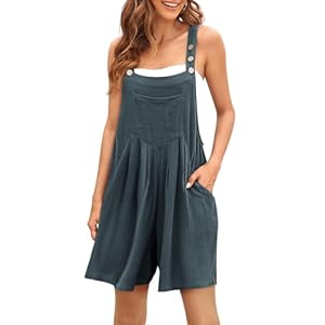 AUTOMET Jumpsuits for Women Casual Summer Shorts Overalls Button Up Comfy Rompers Sleeveless Jumpers with Pockets 2024