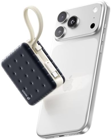 WSKEN for Mini Portable Charger Power-Bank, 10000mAh Battery Pack with 30W Fast Charging, Built in USB-C Cables, Small Compact, Travel Cell Phone Power Bank for iPhone 17/16 Series, Samsung - Blue