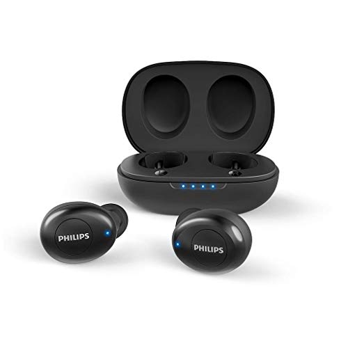 Philips Audio TWS TAUT102 Bluetooth Truly Wireless in Ear Earbuds with Mic, 12 Hr Playtime (3+12), Compact Design, Voice Assistant (Black)