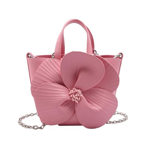 Sac à main en forme de fleur pour femme en cuir PU avec bandoulière