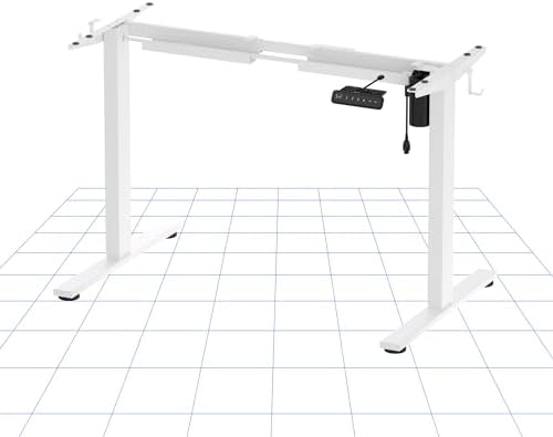 FLEXISPOT EF1 Escritorio de Pie Ajustable en Altura Standing Desk Mesa Ordenador Gaming Elevable de Acero Sólido con Tecla de 4 Opciones Memoria Automática Inteligente con Motor (Blanco)