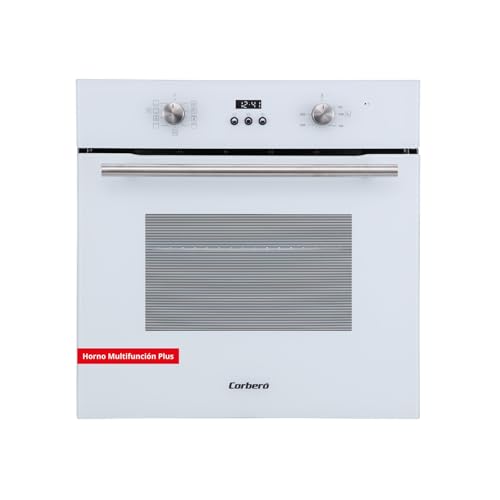 Corberó - Horno Multifunción Plus | CCHMD805W | 70L | 8 Programas | Hidrólisis | Display Digital | Puerta doble cristal | 3000 w | Inox y Cristal Blanco