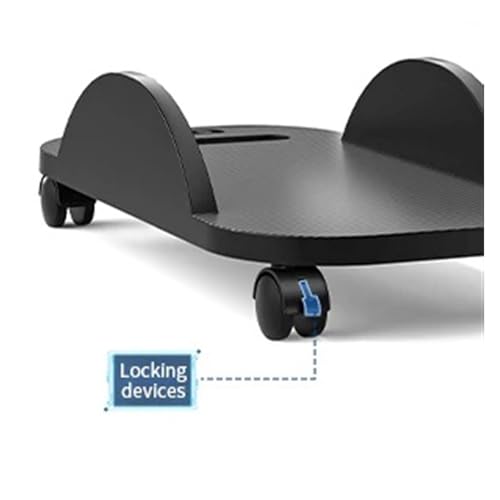 Soporte móvil para torre de computadora ajustable con 4 ruedas giratorias, soporte para CPU para escritorio en casa u oficina miniatura 4