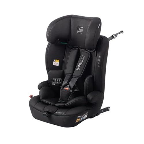 BABYAUTO – Silla de coche KONAR iFix 76-150 Centímetros i-Size – Isofix + Top Tether – Arnés 5 puntos – Reposacabezas 9-14 posiciones* – Evolutiva hasta 150 Centímetros (Black Cross)