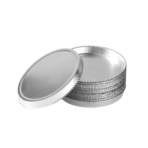 Aluminum Sample Pans for Laboratory Moisture Balances, 4x0.31 inches (103x8mm), Pack of 50, Reusable Foil Weighing Dishes (58ml)