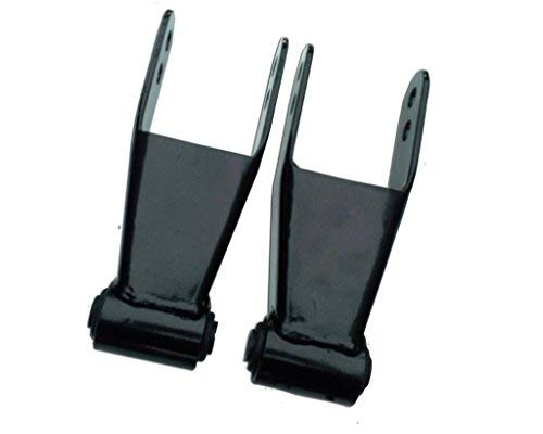 QSA 1\" / 2\" Adjustable Lift Shackles (w/OEM Style No-Squeak Bushings). Compatible with: 2002-2008 Dodge Ram 1500 (2WD / 4WD)