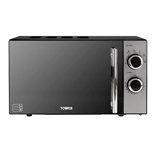 Tower Microondas de 800 W y 20 L con 5 niveles de potencia y temporizador de 30 minutos, negro, T24015