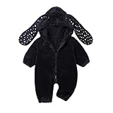 Newborn Baby Cute Bunny Ear Plush Jumpsuit Furry Soft Infant Onesie Winter Outfit One-Piece Romper for 0-3 Years
